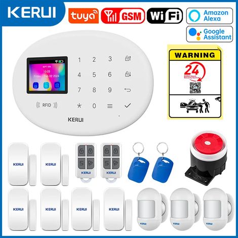 (Pack 5) Système d'alarme antivol sans fil, alarme domestique, alarme intelligente WiFi GSM SMS, compatible avec Alexa. (1/5)