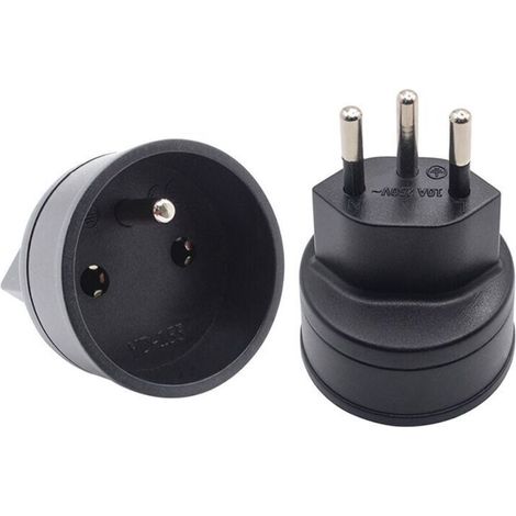 Vier EU-zu-Schweiz/Liechtenstein-2-Pin-Adapter, DE/FR/IT/ES-3-Pin-Anschlüsse, geeignet für französische/deutsche Besucher.
