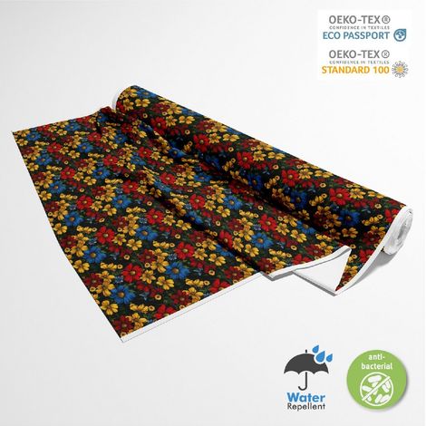 TESSUTI DECORATIVI PER ESTERNI OXFORD - Motivo Fiori Colorati DX18047 (1/5)