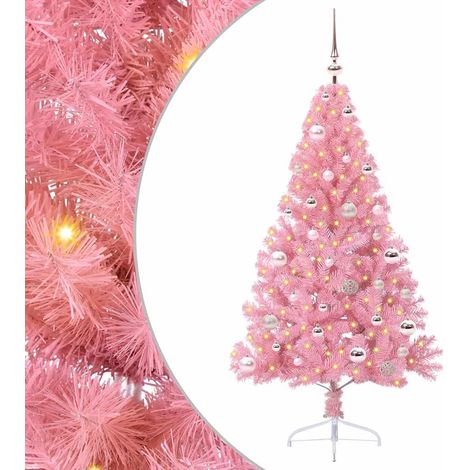 Künstlicher vorbeleuchteter Weihnachtsbaum Rosa 150 cm PVC