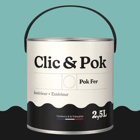 Peinture Fer Antirouille – Métal Extérieur Intérieur, Satinée, Protection Rouille - 2,5L - RAL 6027 - Vert clair