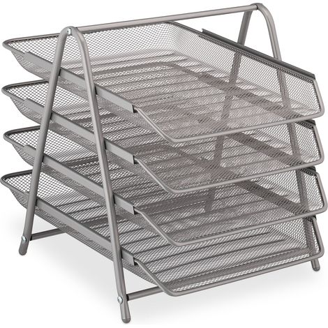 Portadocumenti moderno 4 ripiani 35 x 30 x 90 cm portaoggetti salvaspazio design essenziale in metallo nero 130012723