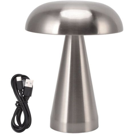 VtiziklLampe de table champignon dimmable rechargeable – Fer et acrylique – 3 températures de couleur – Autonomie jusqu'à 10 heures