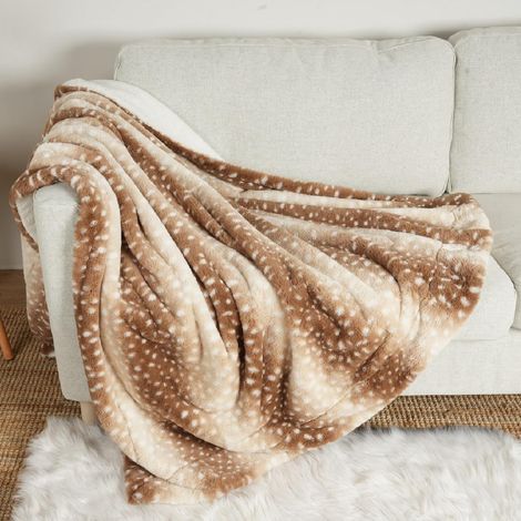 Plaid Couverture Canapé de Noël Luxe avec Imprimé Cerf, 127x150cm (1/5)