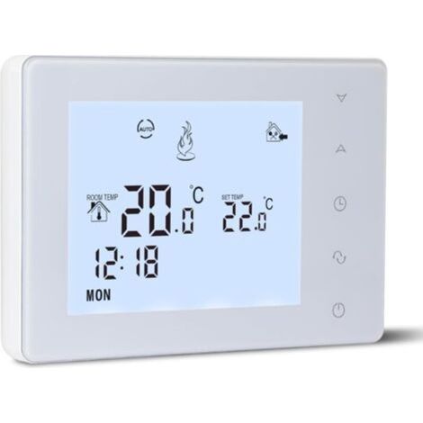 Thermostat Chaudiere Gaz 2 Fils à Piles,Thermostat Mural, Thermostats Programmable Filaire,Thermostats d'ambiance,Alimentation par Piles 2 AA,Aucune Fonction WiFi,Pile Non Incluse