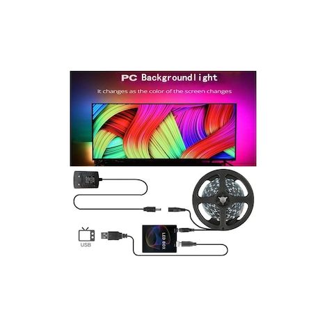 Tira de LED desplazable, sincronización con pantalla de ordenador, cambio de color automático, 30 LED/m, 4 m, UE (1/5)