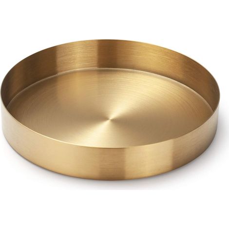1 Plateau De Rond Acier Inoxydable Or 18cm Organiseur Bijoux Maquillage Décoration Maison (1/5)