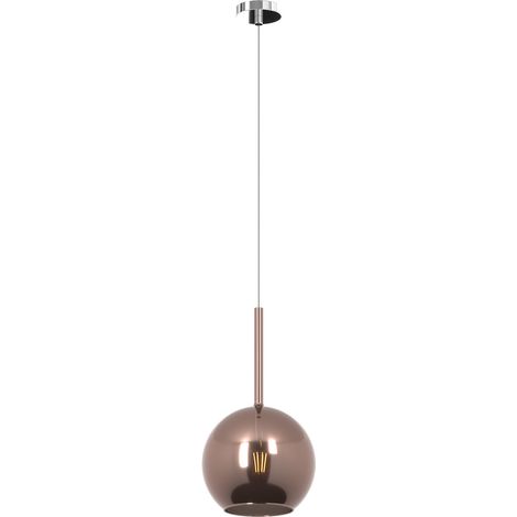 Sospensione Contemporanea Future Metallo Cromo Vetro Rame 1 Luce E27 D.20Cm