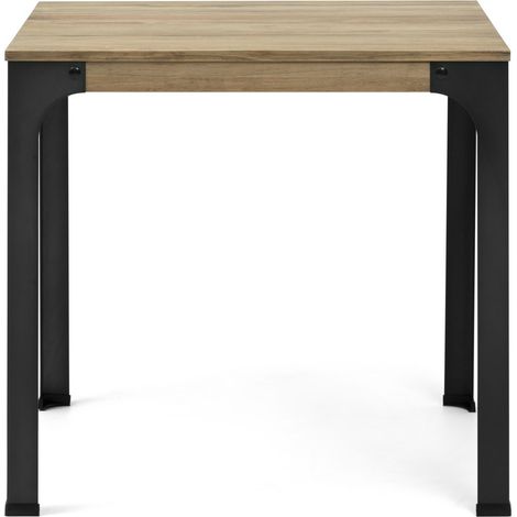 Mesa Bristol cuadrada 70x70x75cm en madera maciza de pino acabado vintage estilo industrial (1/5)