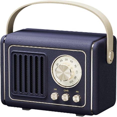 Retro-Mini-Bluetooth-Lautsprecher, tragbar, kabellos, blau (1/5)