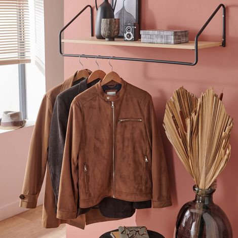 NELO Wandregalgarderobe aus Holz und Metall