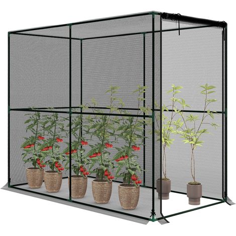 Cage à fruits, filet de protection pour plantes avec porte zippée, protection contre les oiseaux, les insectes et les petits animaux, noir (1/5)