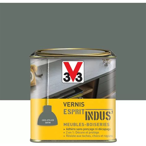 Vernis Esprit Indus' V33 Gris Atelier Satin 0,75 L (1/3)