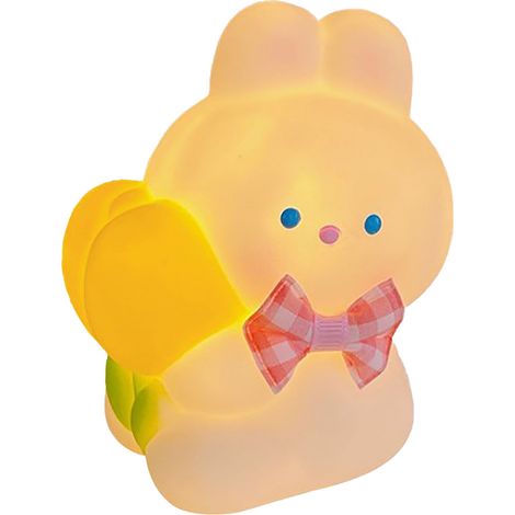 Veilleuse lapin mignonne pour enfants, lampe lapin kawaii, veilleuse animal, veilleuse lapin sans fil à piles (1/5)