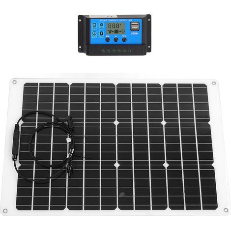 Kit de panneau solaire flexible 70 W avec contrôleur 40 A et connexion série/parallèle pour système photovoltaïque (1/5)