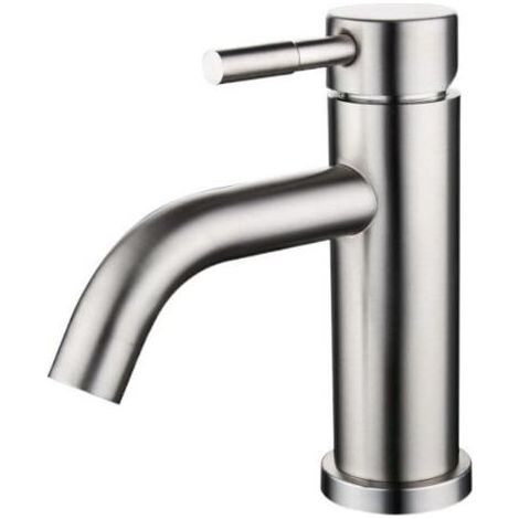 Robinet de lave-mains,Robinet de lavabo mitigeur de lavabo en acier inoxydable brossé mat, (1/5)