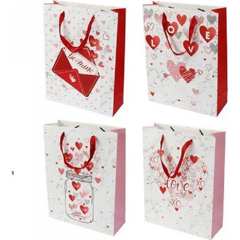 TrAdE Shop Traesio - Busta Da Regalo Sacchetto San Valentino 38 X 50 X 18 Cm 71090 Fantasie Assortite - (1/2)