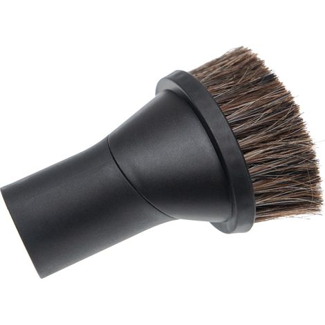 vhbw Saugpinsel für Staubsauger mit 35/32mm Anschluss mit 35mm Anschluss - Rundbürste + Adapter, mit Rosshaarborsten (1/5)
