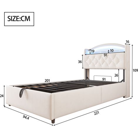Couchtisch aus Stoff in Beige 221 x 94.4 x 109 cm HOMAIRE (1/5)