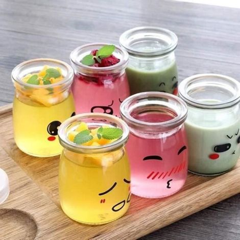 Bocaux dessert en verre - - 12 Pots - 150 ml - Couvercles hermétiques - Lave-vaisselle compatible (1/4)