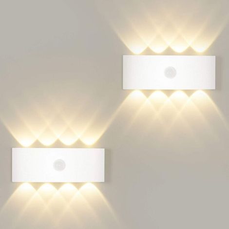Applique murale LangRay 8W avec détecteur de mouvement, allumage/extinction automatique, blanc chaud 3000K, IP65, pour intérieur/extérieur. (1/5)
