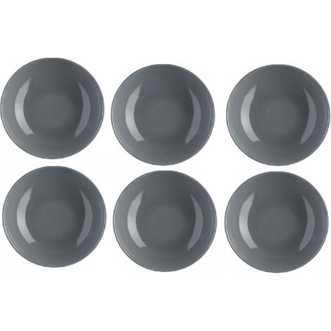 Lot de 6 assiettes creuses - Colorama - D 22 cm - Gris - Livraison gratuite