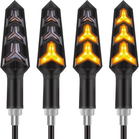 Juego de 4 intermitentes dinámicos - Intermitentes para motocicleta - Intermitentes suaves - 12V - 12 LED - Para motocicletas, scooters, quads y vehículos todo terreno - Tipo Y (1/5)