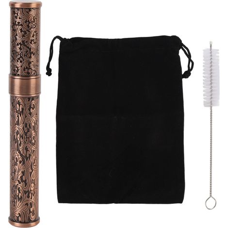 Irovami Tube rangement métal – Alliage zinc, bronze violet – Idéal pour rangement, protection (1/5)
