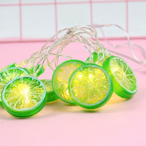 Guirlande lumineuse 1,5m 10LED pour jardin, décoration de Noël, fête et vacances (Vert citron) (1/5)