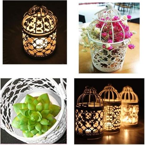 6Pcs Bougeoirs lanternes Vintage en Fer - Décoration Lanternes Creux Suspendus Bougeoirs Maison Décoration De Mariage (1/4)