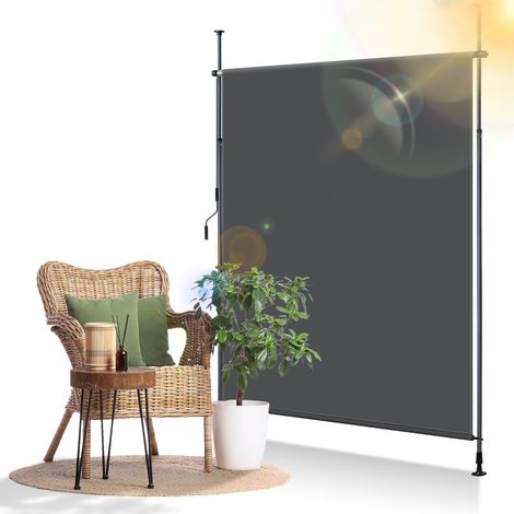 Jiubiaz Tenda verticale avvolgibile da esterno Protection 150 x 270 cm anti-UV Tenda da esterno con barre telescopiche senza forature Antracite