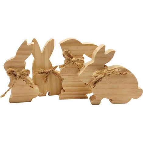 Osterdekorationen aus Holz, Hasen, Bastelarbeiten für Klassenzimmer oder Bauernhof (1/3)