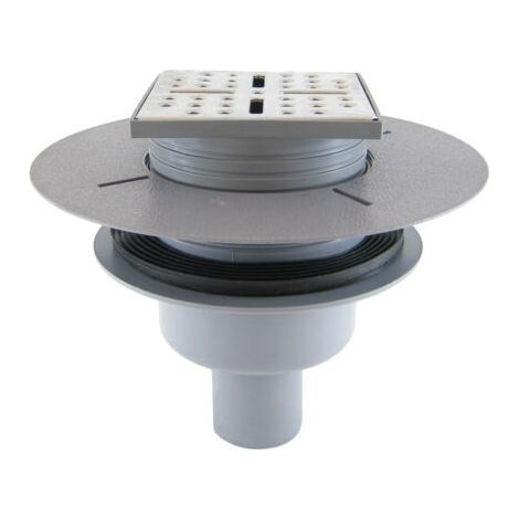 bonde à sortie verticale pour receveur à carreler rainy - grille inox chrome (1/4)