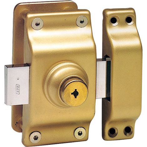 Verrou SUPER-SURETÉ cuirasse double entrée sans bille bronze - BRICARD - 3388.000
