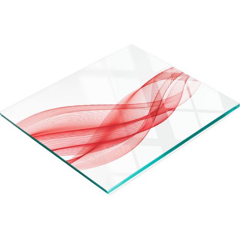 Dekoratives Küchenschneidebrett aus Glas, abstraktes Wellenmuster, 60 x 52 cm (1/5)