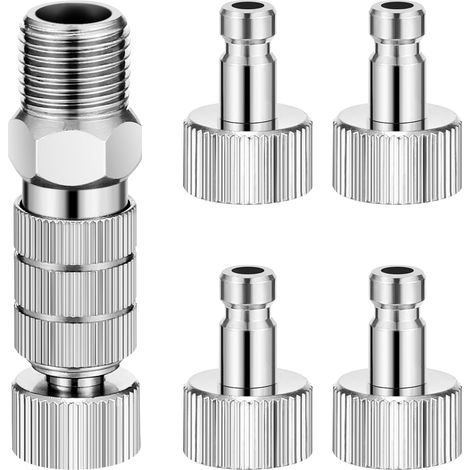Kit Adaptateur Aérographe - Raccords Métalliques pour Tuyau d'Aérographe - Compatible avec la Plupart des Modèles - 1 Set (1/5)