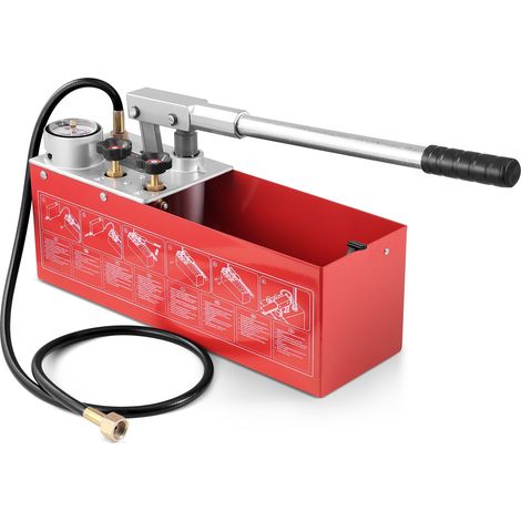 Pompe de Test Hydrostatique 25 bar Kit Testeur de Pression d'Eau Manuel Hydraulique Double Valve avec Réservoir d'Eau 10 L Tuyau 1,4 m avec Connecteur à Filetage Externe 12,7 mm pour Canalisation (1/5)