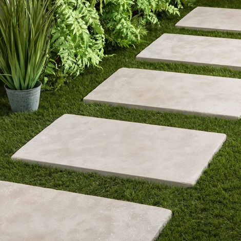 Pas japonais Rectangle Pierre de l'Atlas Beige 75x50x3 cm (à l'unité) - RO'MA NATURE