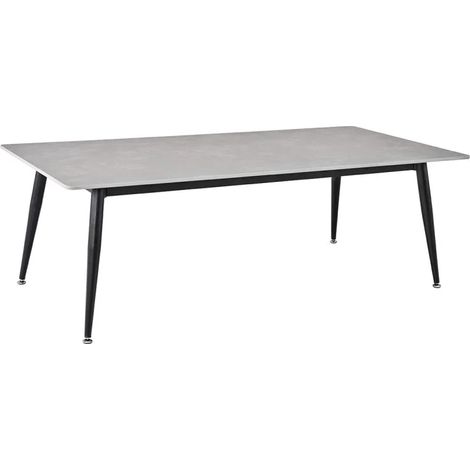 Table basse 140 cm céramique gris béton pieds métal noir - RYDER 2 (1/5)
