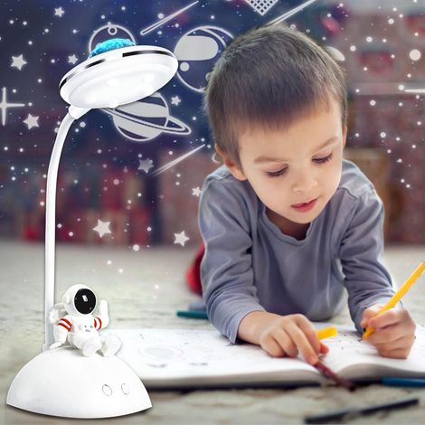 LED-Schreibtischlampe für Kinder, Astronaut, tragbares Leselicht mit Projektion und Stifthalter, dimmbare wiederaufladbare Schreibtischlampe für das Arbeitszimmer im Studentenwohnheim (1/5)