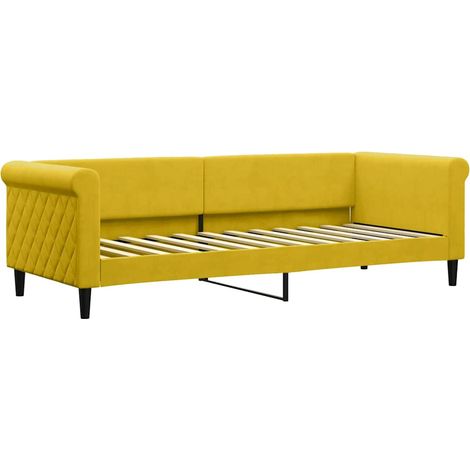 Sofá cama sin colchón terciopelo amarillo 80x200 cm vidaXL