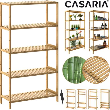 CASARIA® Estantería de Bambú con 5 baldas de altura ajustable 130x60x26cm Repisa Librería (1/5)