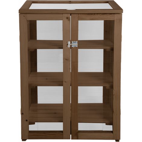 Mini serre en bois S - L 54 x l 69,4 x H 85 cm - Marron - Livraison gratuite