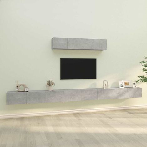 vidaXL 6 Piece TV Cabinet Set Concrete Grey Engineered Wood (1/5)