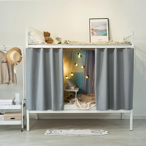 Curtain for Bunk Bed Curtain Shade Blackout Mezzanine Dormitory Bed Tent Bedspreads Canopy Mosquitoes Cabin Bed Sky Temptation Sleeper Students Colleges Draperies (1/4)