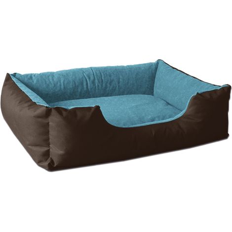 BedDog® LUPI letto per cane/gatto cuccia S fino a XXXL, 24 colori a scelta, cuscino per cane, divano per cane, cestino per cane:L, MOUNTAIN-BLUE (marrone/blu) (1/5)