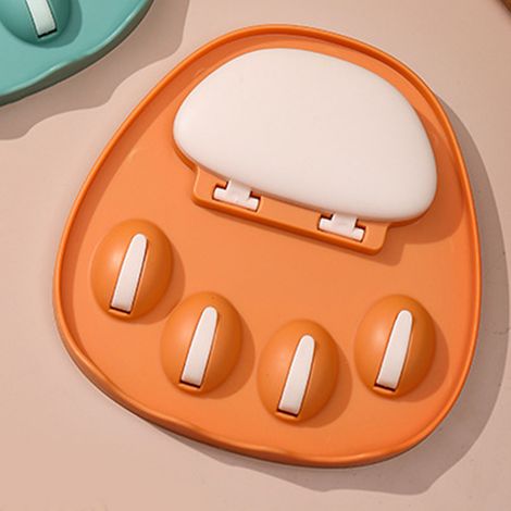 Support mural sans perçage pour couvercles de casseroles, étagère murale multifonctionnelle pour couvercles de casseroles, cuillères et baguettes, orange (1/5)