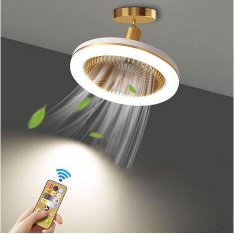 Leiser Deckenventilator mit 30-W-LED-Beleuchtung – Dimmbare Fernbedienung – 3 Farben – Verstellbarer Winkel – Ideal für Schlafzimmer und Küche (1/5)