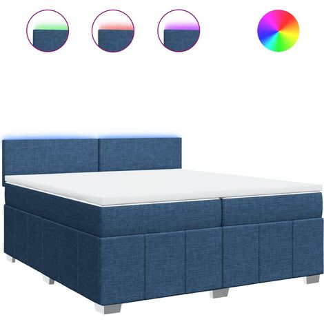 Maison Exclusive - Giroletto a Molle con Materasso Blu 200x200 cm in Tessuto