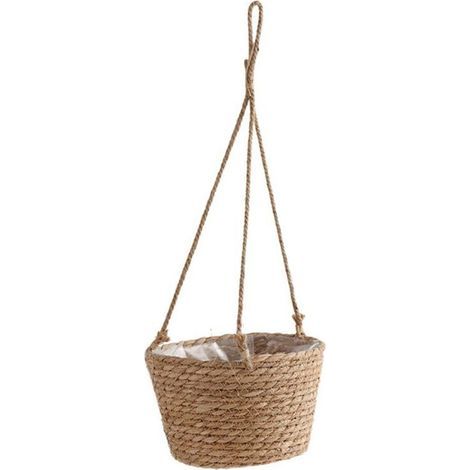 Jardinière Suspendue en Macramé, Panier de Rangement pour Plantes, Corde de Jute Tissée, Support de Pot de Fleur Intérieur et Extérieur, Couleur (1/4)